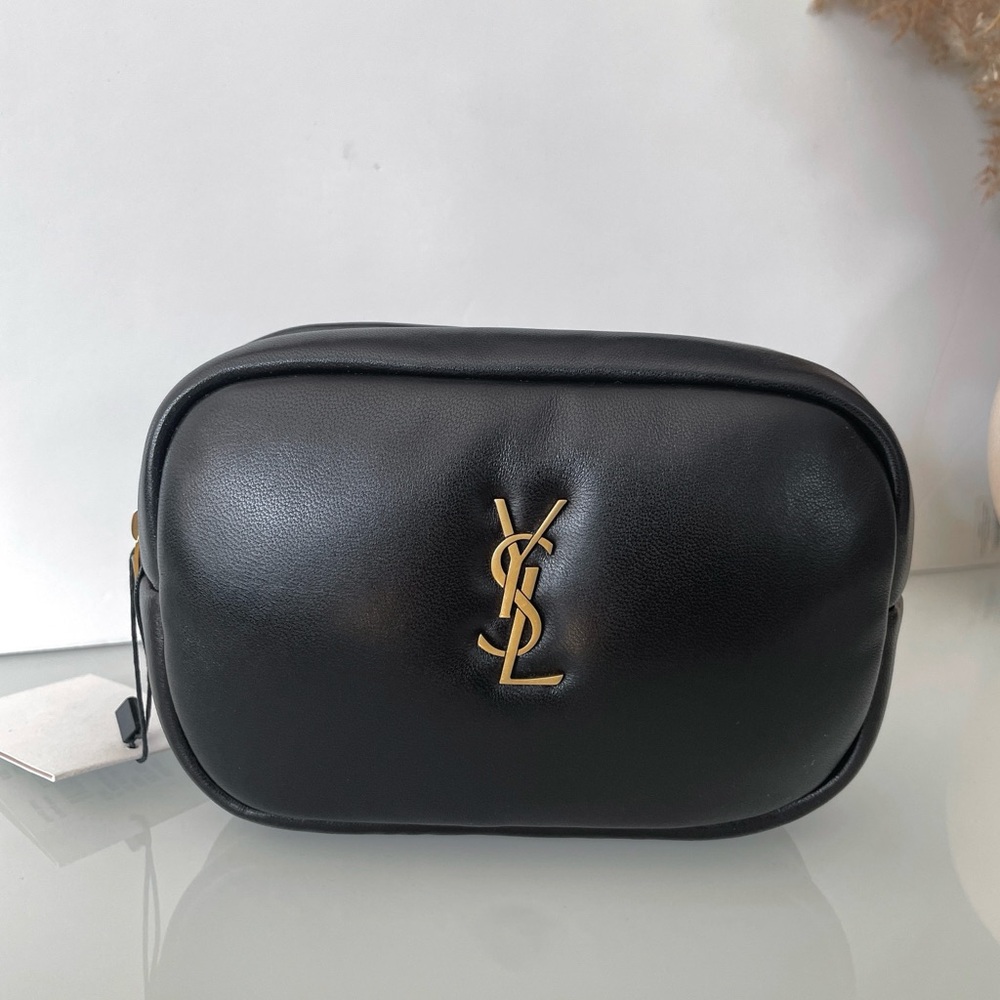 YSL Saint Laurent Toiletry Pouch with Gold hardware - medium